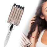 Hair Crimper, 5 Barrel Easy Curling Iron Wand 14 Levels Temperature Adjustable for Do Hairstyle for Girls for Curly Hair