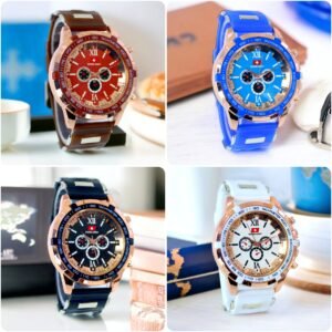 (without box ) Latest Design Sports Rubber Straps Analog  for men and  boys