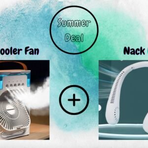 Deal of 2 Portable Air Conditioner Fan, Portable Hanging Neck Fan (random color)