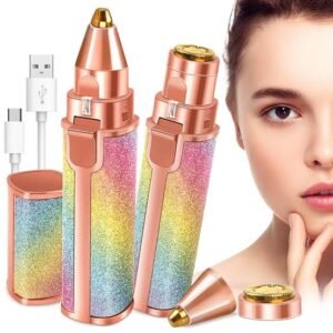 2 In 1 Electric Eyebrow Trimmer Makeup Painless Eye Brow Epilator For Women Shaver Razors Mini Portable Facial Hair Remover