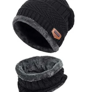Coral Fleece Scarf Hats Winter Beanies Soft For Men & Women