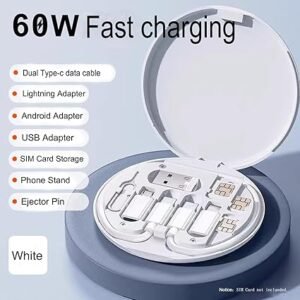 Multi-functional Data Cable Set 60w Fast Charging Cable For Android & Iphone