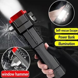 High-power Led Torch Light Rechargeable Flashlight And Multifunctional tactical Hammer For Your Lighting Needs (Random Color)