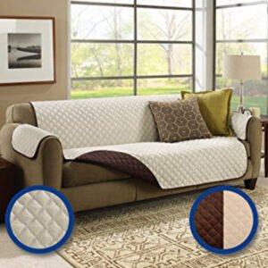 Eversible Washable Couch Sofa Coat Cover (Double Sofa Cover)- Brown