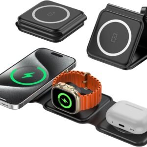 3 in 1 Foldable Wireless Charger Fast Magnetic Travel Wireless Charging Pad