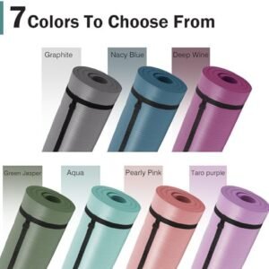 Yoga Mat Non-slip Exercise Gym Flooring Mat Premium Quality For Men And Women Multi Purpose Uses (Random Color)(72L*24W)Inch - 10 MM