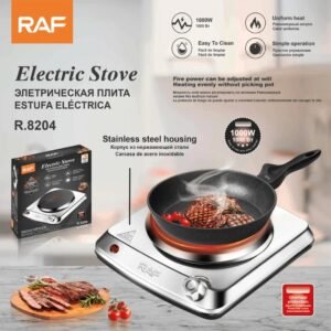 Model R.8205 (Double Burner): RAF R.8205 Dual 1000W + 1000W Electric Stove with Independent Controls, Overheat Protection, and Easy-to-Clean Design (Total 2000W)