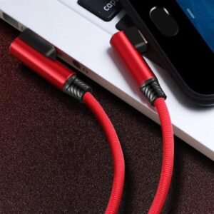 Elbow Data Charging Cable For iPhone – Durable Right Angle Lightning Cable For Fast Charging And Data Transfer Compatible With All iPhone Models
